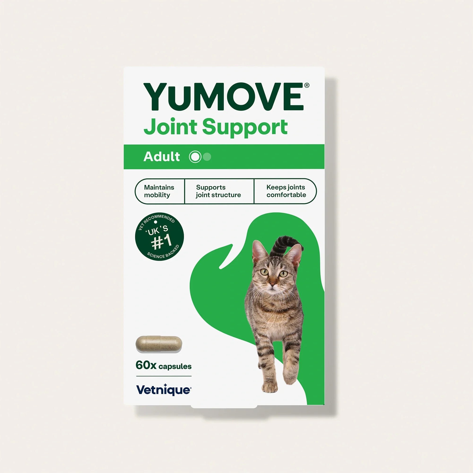 กล่อง YuMOVE Joint Support for Adult Cats ขนาด 60 แคปซูล